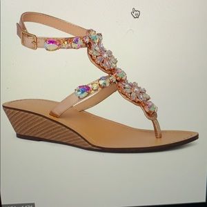 Embellished low wedges